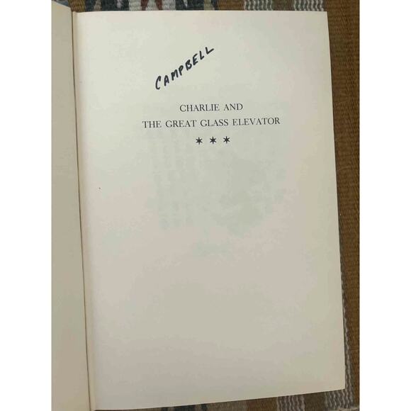 FIRST EDITION Charlie and the Great Glass Elevator Roald Dahl 1972 Hardback EUC! - Picture 2 of 9